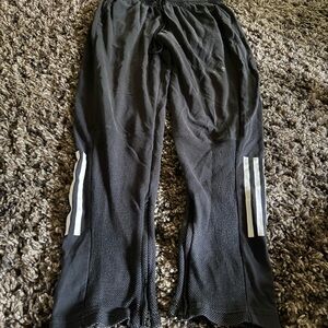 adidas Black Track Pants with White Stripes